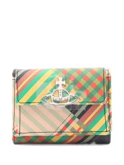 Pre-owned Vivienne Westwood 2020s Orb-plaque Flap Wallet In Neutral