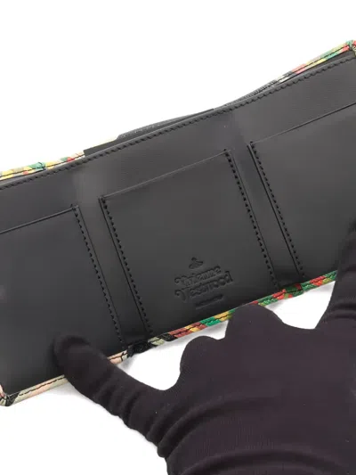 Pre-owned Vivienne Westwood 2020s Orb-plaque Flap Wallet In Neutral