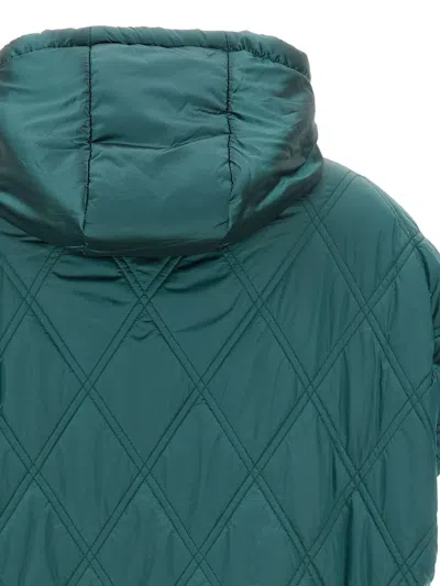 Elena Miro' Diamond-quilted Hooded Jacket In Green
