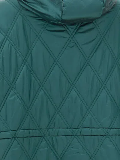 Elena Miro' Diamond-quilted Hooded Jacket In Green