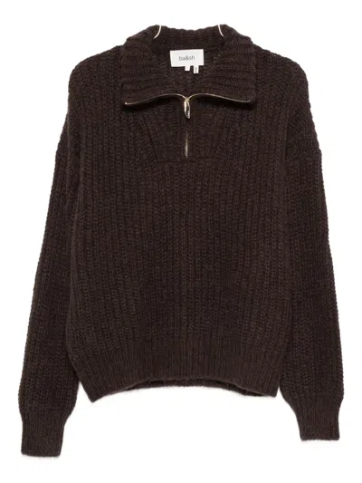 Ba&sh Beltane Zip Sweater In Brown
