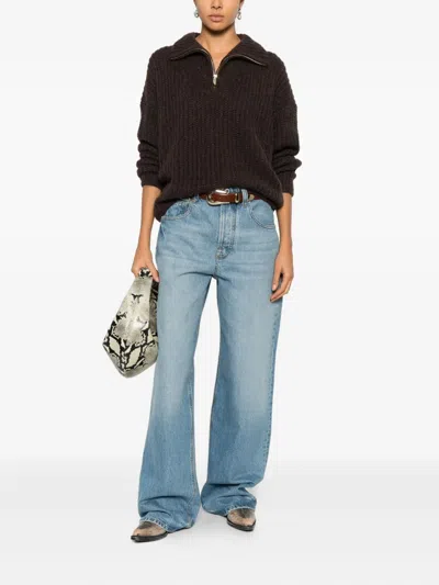 Ba&sh Beltane Zip Sweater In Brown