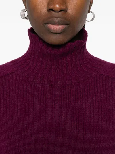 Eric Bompard High-neck Cashmere Sweater In Purple