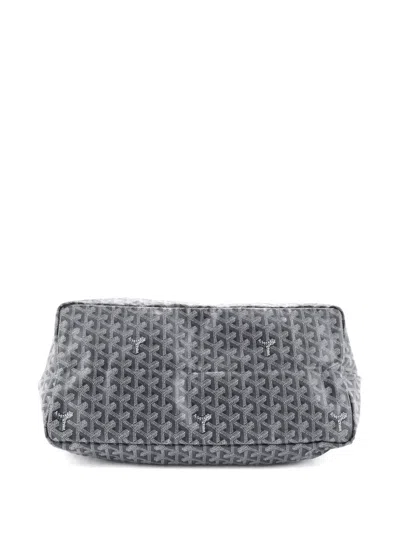 Pre-owned Goyard Saint Louis Printed Coated Canvas Gm Tote Bag In Gray