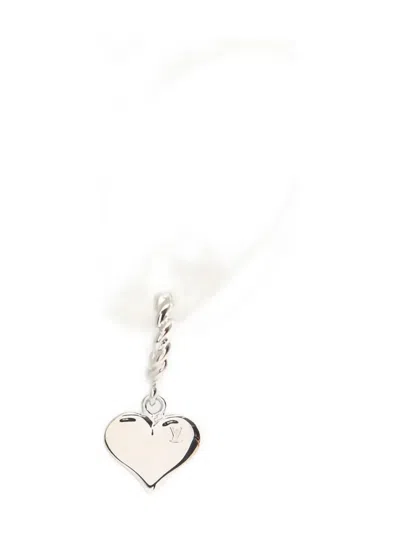 Pre-owned Louis Vuitton 2010s Dreille Sweet Monogram Heart Flower Earrings (set Of Three) In Silver