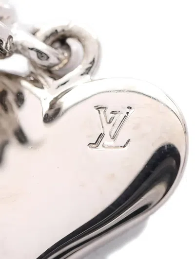 Pre-owned Louis Vuitton 2010s Dreille Sweet Monogram Heart Flower Earrings (set Of Three) In Silver