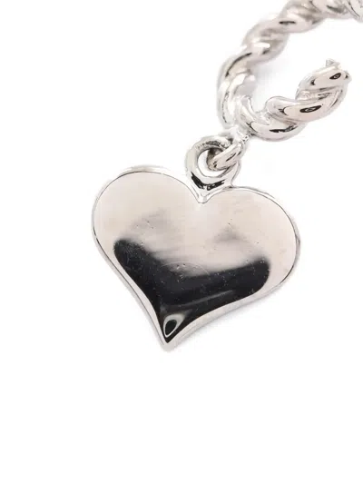 Pre-owned Louis Vuitton 2010s Dreille Sweet Monogram Heart Flower Earrings (set Of Three) In Silver
