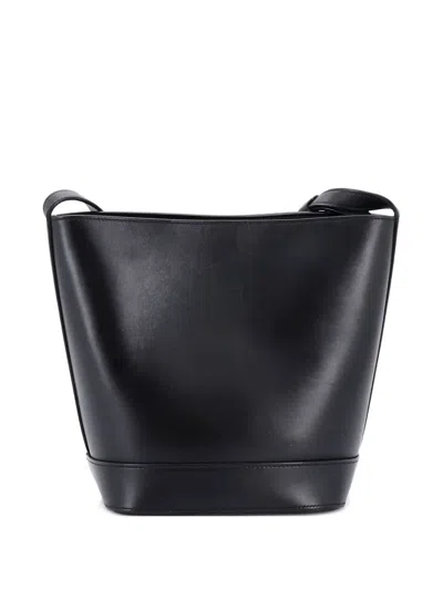 Pre-owned Celine Cuir Triomphe Leather Small Bucket Bag In Black