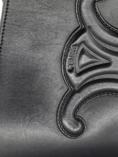 Pre-owned Celine Cuir Triomphe Leather Small Bucket Bag In Black