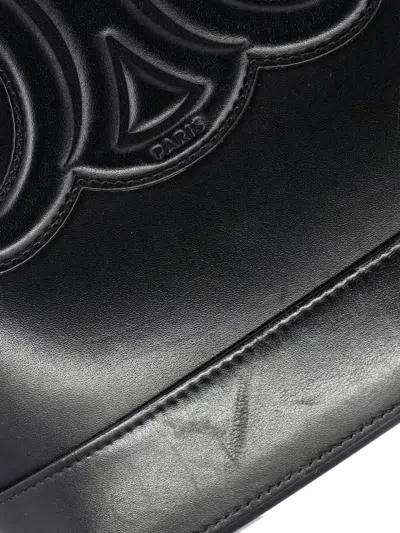 Pre-owned Celine Cuir Triomphe Leather Small Bucket Bag In Black