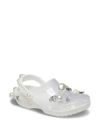 Crocs Faux-pearl Embellished Slingback  In White
