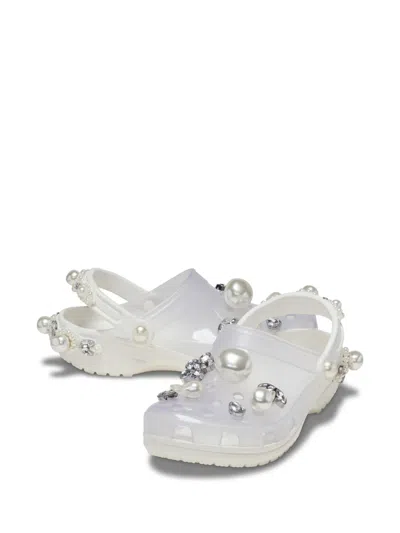 Crocs Faux-pearl Embellished Slingback  In White