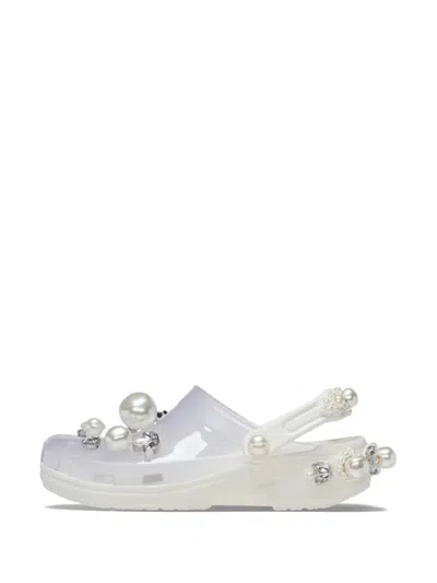 Crocs Faux-pearl Embellished Slingback  In White