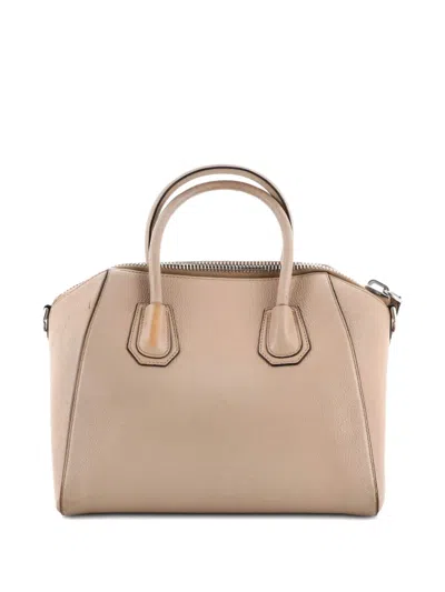 Pre-owned Givenchy Antigona Bag Leather Small Satchel In Neutral