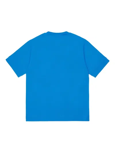Marni Embroidered-logo T-shirt In Blue