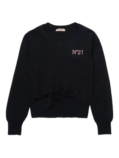 N°21 Embellished Sweater In Black