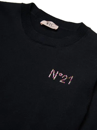 N°21 Embellished Sweater In Black