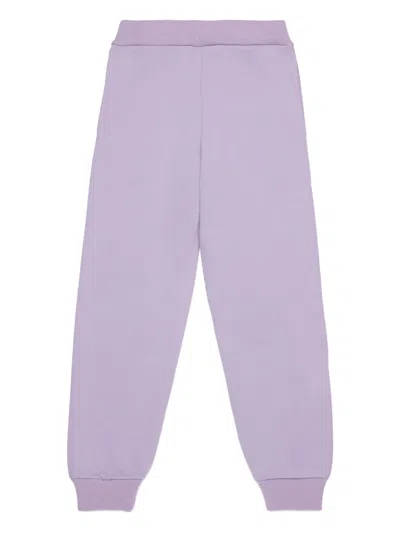 Marni Logo-embroidered Fleece Track Pants In Purple