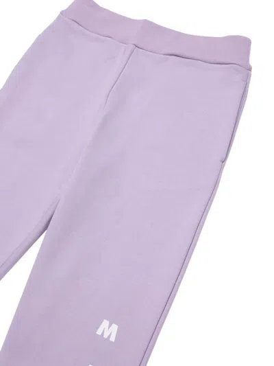 Marni Logo-embroidered Fleece Track Pants In Purple