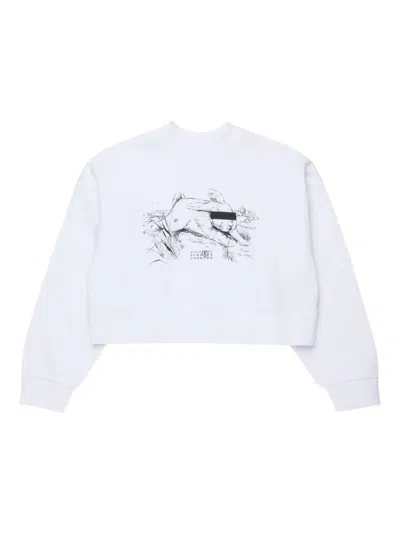 Mm6 Maison Margiela Graphic Sweatshirt In White