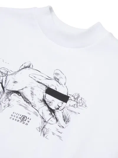 Mm6 Maison Margiela Graphic Sweatshirt In White