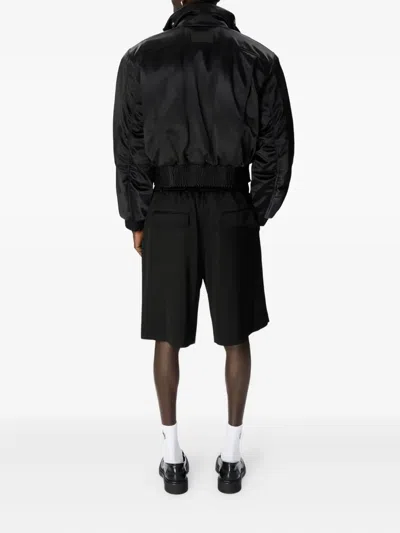 Marine Serre Satin Bomber Jacket In Black