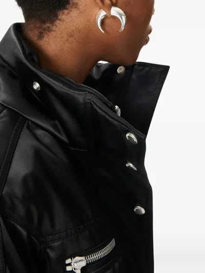 Marine Serre Satin Bomber Jacket In Black