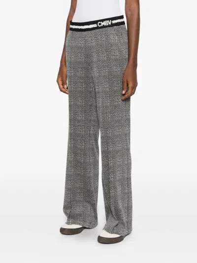 Cambio Wide-leg Trousers With Elastic Waistband And Refined Pattern In Animal Print