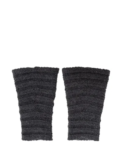 Lisa Yang Ribbed Gloves In Gray