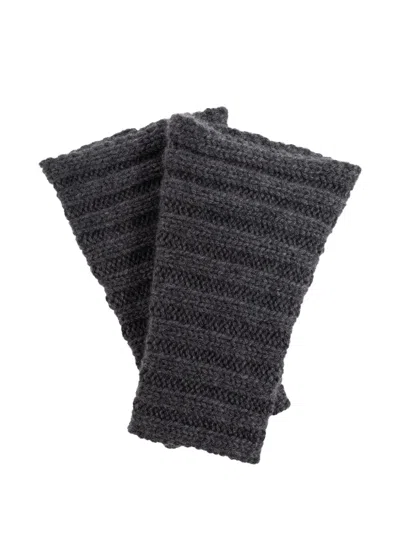 Lisa Yang Ribbed Gloves In Gray