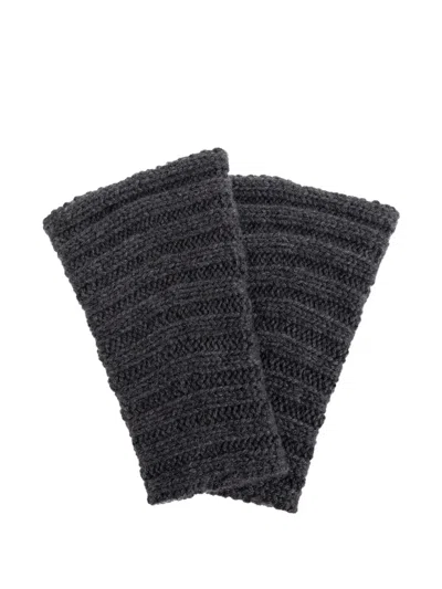 Lisa Yang Ribbed Gloves In Gray