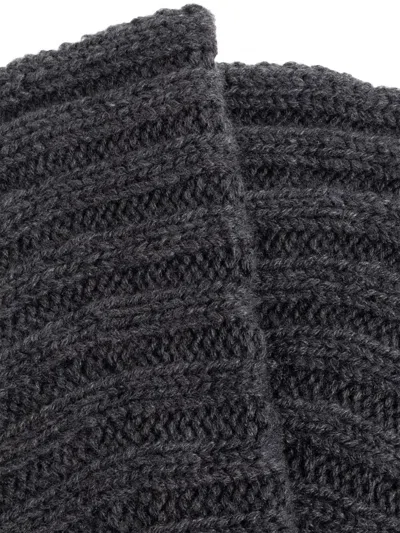 Lisa Yang Ribbed Gloves In Gray