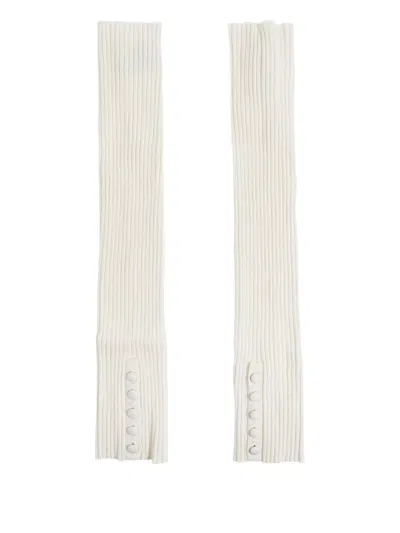 Lisa Yang Ribbed Gloves In White