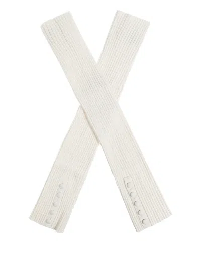 Lisa Yang Ribbed Gloves In White