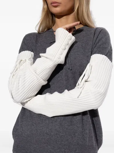 Lisa Yang Ribbed Gloves In White