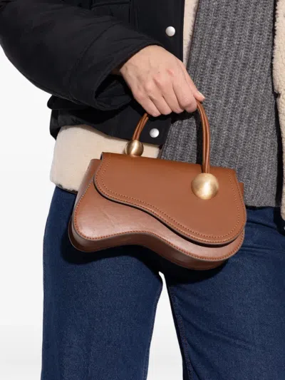 Cult Gaia Nano Kazia Cross Body Bag In Brown