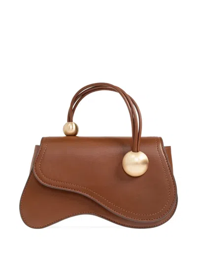 Cult Gaia Nano Kazia Cross Body Bag In Brown