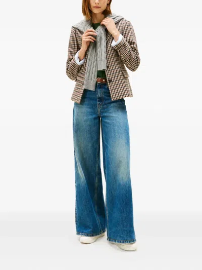 Tommy Hilfiger Houndstooth-pattern Button Single-breasted Jacket In Multi