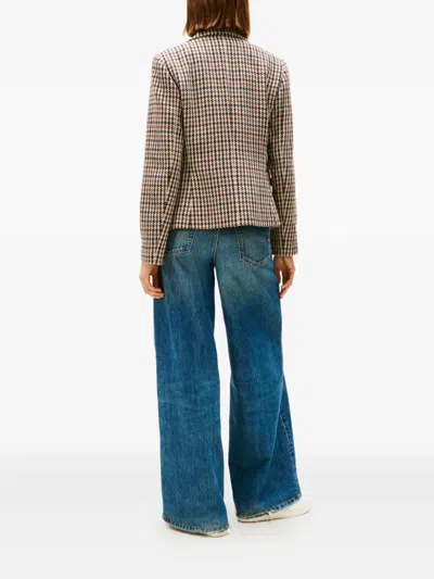 Tommy Hilfiger Houndstooth-pattern Button Single-breasted Jacket In Multi