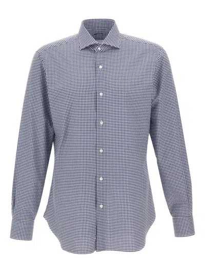 Barba Napoli Checked Long-sleeved Shirt In Multi