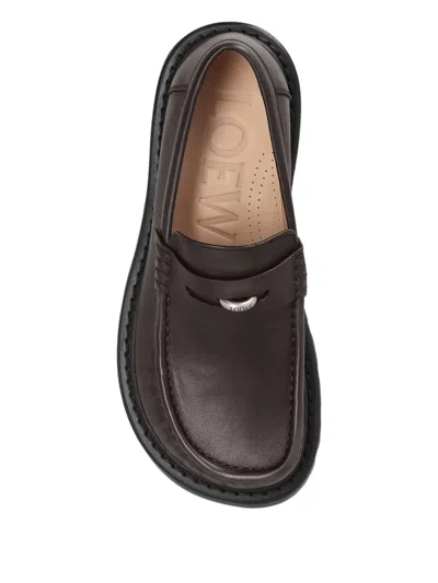 Loewe 50mm Lug-sole Loafers In Brown