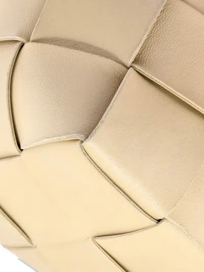 Pre-owned Bottega Veneta Cassette Maxi Intrecciato Leather Small Bucket Bag In Neutral