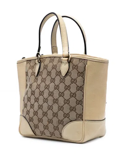 Pre-owned Gucci 2000-2015 Small Gg Canvas Bree Satchel In Brown