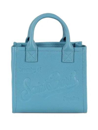 Mc2 Saint Barth Mini Embossed Tote Bag In Blue