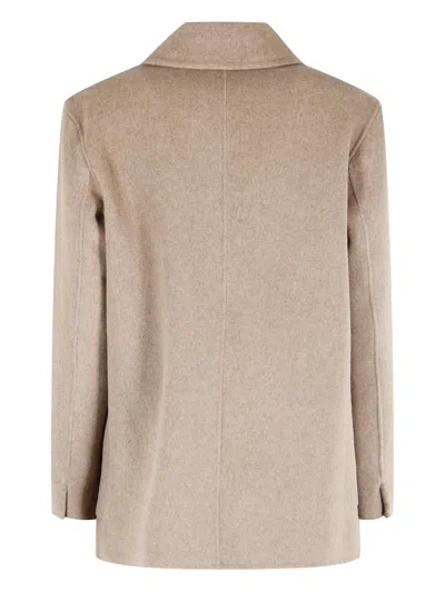 Seventy Double-breasted Side-pockets Coat In Animal Print