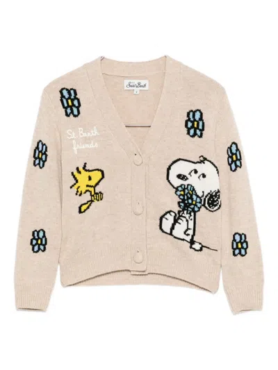 Mc2 Saint Barth Floral-embroidered Cardigan In Multi