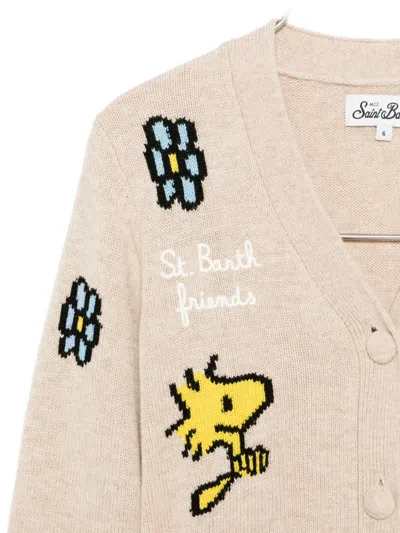 Mc2 Saint Barth Floral-embroidered Cardigan In Multi