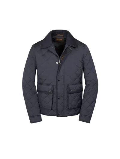 Moorer Quilted Flap-pocket Jacket In Blue