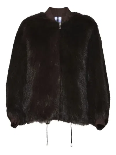 Sword 6.6.44 Zip Coat In Brown