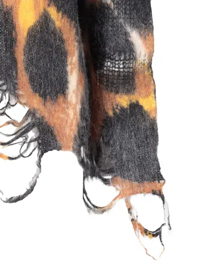 Laneus Distressed Sweater In Animal Print